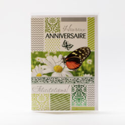 HEUREUX ANNIVERSAIRE PAPILLON MARGUERITE
