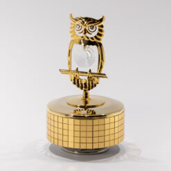 BOITE A MUSIQUE HIBOU DORE 12CM