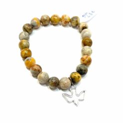 BRACELET AGATE+COLOMBE 8MM BV