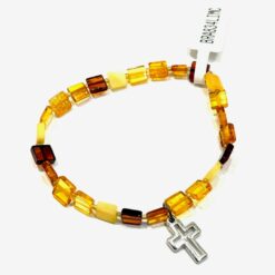 BRACELET AMBRE CROIX PIERRE RECTANGULAIRE BW