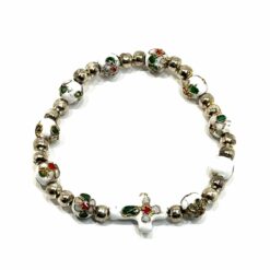 BRACELET CLOISONNE BLANC PT