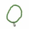 BRACELET ELASTIQUE PERLE VERRE VERT MDV
