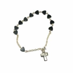 BRACELET HEMATITE COEUR+CROIX MDV