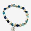 BRACELET PERLE AGATE BLEUE ELASTIQUE PT