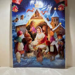CALENDRIER DE L'AVENT CRECHE BLEU NUIT 29X41CM