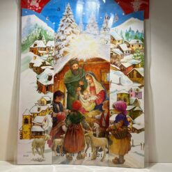 CALENDRIER DE L'AVENT CRECHE BLEU CIEL 29X41CM