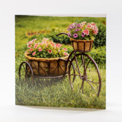 CARTE 15X15CM VELO FLEURS
