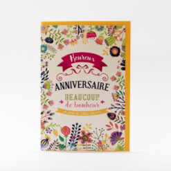 CARTE ANNIVERSAIRE FLEURS ORANGE B