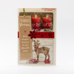 CARTE MEILLEURS VOEUX MARQUE PAGE BEIGE