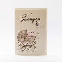CARTE NAISSANCE LANDEAU ROSE