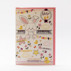 CARTE NAISSANCE LAPIN ROSE