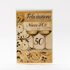 CARTE NOCES D'OR VERRES