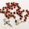 CHAPELET IMITATION MARBRE ROUGE 10MM MDV