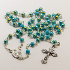 CHAPELET METAL RESINE TURQUOISE PT