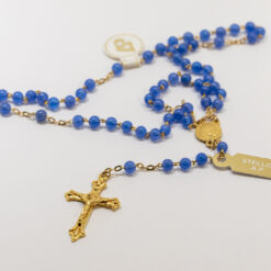 CHAPELET STELLOR AGATE BLEUE PT