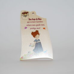 CHEVALET/CADRE BOIS BON ANGE DE DIEU QUI EST MON GARDIEN GARDIEN FILLE 14X9CM S