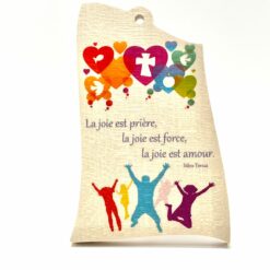 CHEVALET/CADRE BOIS LA JOIE EST PRIERE MERE TERESA 14X9CM S