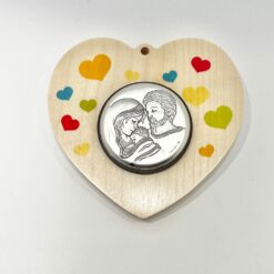 COEUR  BOIS STE FAMILLE MEDAILLON ARGENT