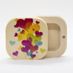 COFFRET A CHAPELET COEUR CARRE EN BOIS 7X7CM S