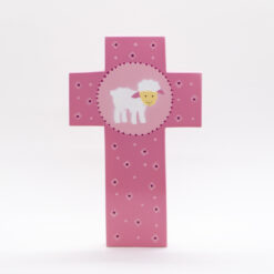 CROIX AGNEAU ROSE /12X7,5CM RDC