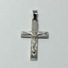 CROIX ARGENT CHRIST FANTAISIE 25MM PT