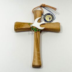 CROIX BOIS OLIVIER COLOMBE BLANCHE 12CM PT 411.004.6012