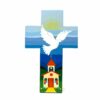 CROIX COLOMBE EGLISE BLEUE 9X14CM RDC
