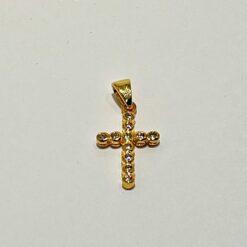 CROIX PLAQUE OR FANTAISIE ZIRCON  20MM PT
