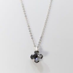 CROIX SWAROWSKI 18MM SILVER NIGHT + CHAINE BV
