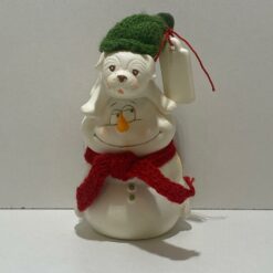 FIGURINE CHIOT SUR BONHOMME DE NEIGE 9CM E