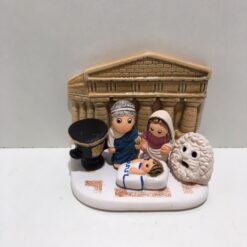 MINI CRECHE DU MONDE CERAMIQUE  GRECE 8X7CM