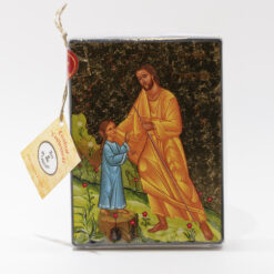 ICONE LE BON BERGER CONDUISANT UNE FILLE 9,6X13CM CL
