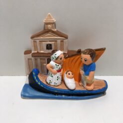 MINI CRECHE DU MONDE CERAMIQUE  MEDITERRANEE 8X7CM L