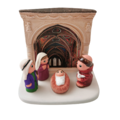 MINI CRECHE DU MONDE CERAMIQUE CHEMIN FRANCISCAIN 8X7CM L