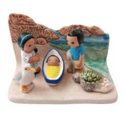 MINI CRECHE DU MONDE CERAMIQUE COSTA RICA 8X7CM L