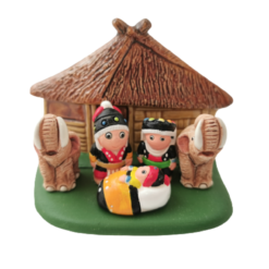 MINI CRECHE DU MONDE CERAMIQUE THAILANDE 8X7CM L