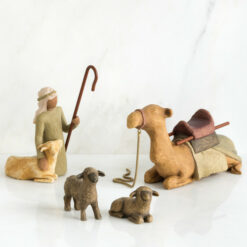 SHEPHERD AND STABLE ANIMALS WILLOW TREE