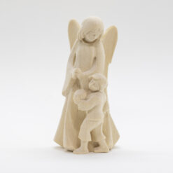 STATUE BOIS NATUREL ANGE 8CM GARCON PT