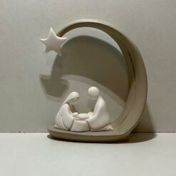 STATUE SAINTE FAMILLE CRECHE ETOILE POUDRE DE MARBRE 13CM