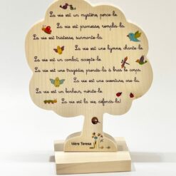 ARBRE BOIS LA VIE MERE TERESA 14X10CM S