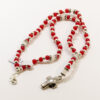 BRACELET CHAPELET ELASTIQUE ROUGE PT