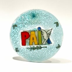 MEDAILLON VERRE PAIX COLOMBE D10CM ET163