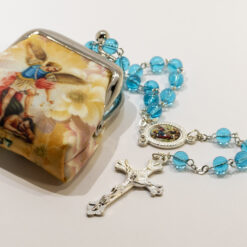 CHAPELET BLEU CIEL PORTE MONNAIE ST MICHEL PM-CHAP-13C