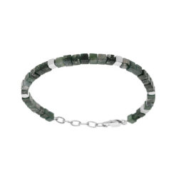 BRACELET ACIER CUBES AGATE AQUATIQUE VERITABLE 19+3CM 120033