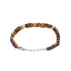 BRACELET ACIER CUBES OEIL DE TIGRE VERITABLE 19+3CM 120035