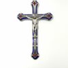 CROIX BLEU ARGENTE AVEC CHRIST 13,5X8CM 423.1244