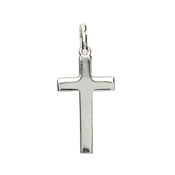 CROIX PLATE ARGENT RHODIE 25MM 00538