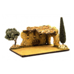 ETABLE EN RUINE DROIT AVEC ARBRES N°2 H21CM L35CM P25CM