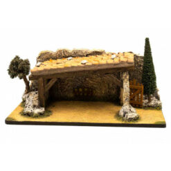 ETABLE EN RUINE N°3 PORTE MARRON H17CM L45CM P25CM