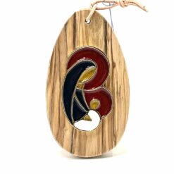 MEDAILLON BOIS VIERGE ENFANT  EMAIL 10CM